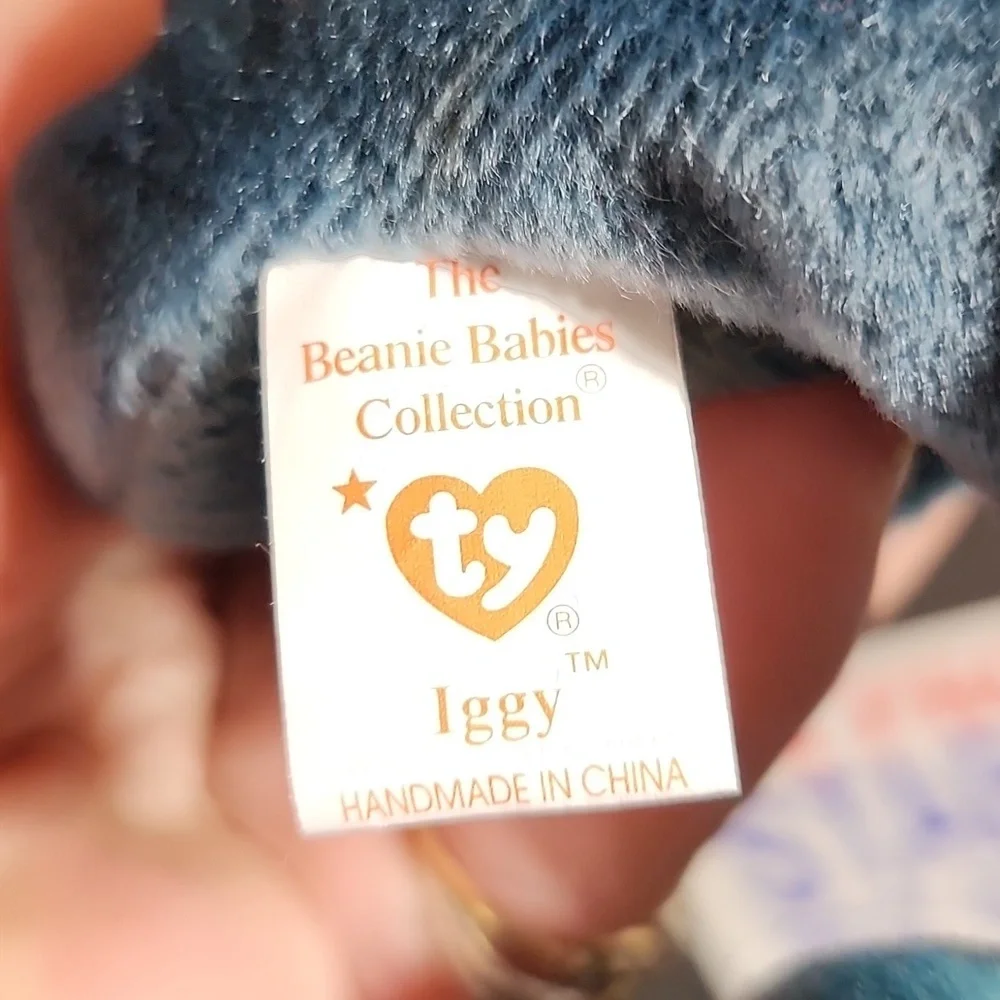 Vintage 1997 TY Beanie Babies Iggy the Iguana with Tag Collectible Toy